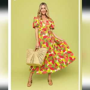 Mixed By Nasrin L Tropica Wrap Dress